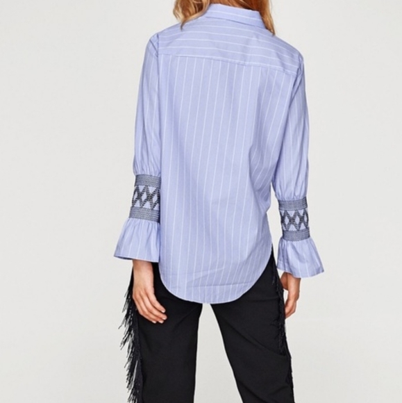 Zara Basic Collection stripe smocked shirt - Picture 13 of 13